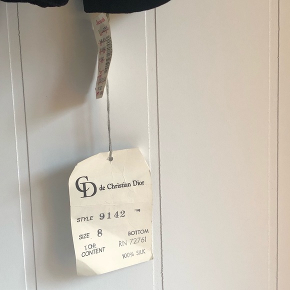 Vintage Dior 2 pc Silk/Velvet Evening Gown - Picture 6 of 8